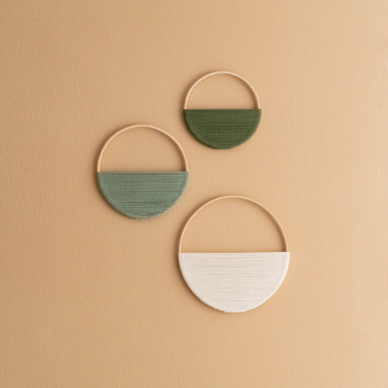 Памучен кръгъл гоблен за стена, ръчно преплетен, бохемски стил, модерен минимализъм, геометричен дизайн