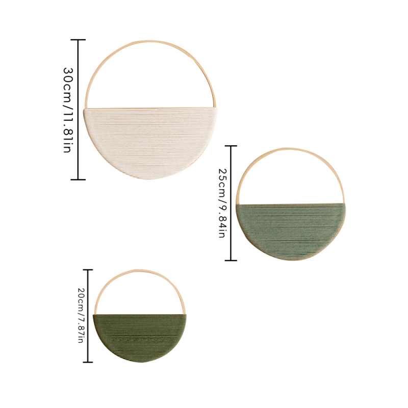 Памучен кръгъл гоблен за стена, ръчно преплетен, бохемски стил, модерен минимализъм, геометричен дизайн