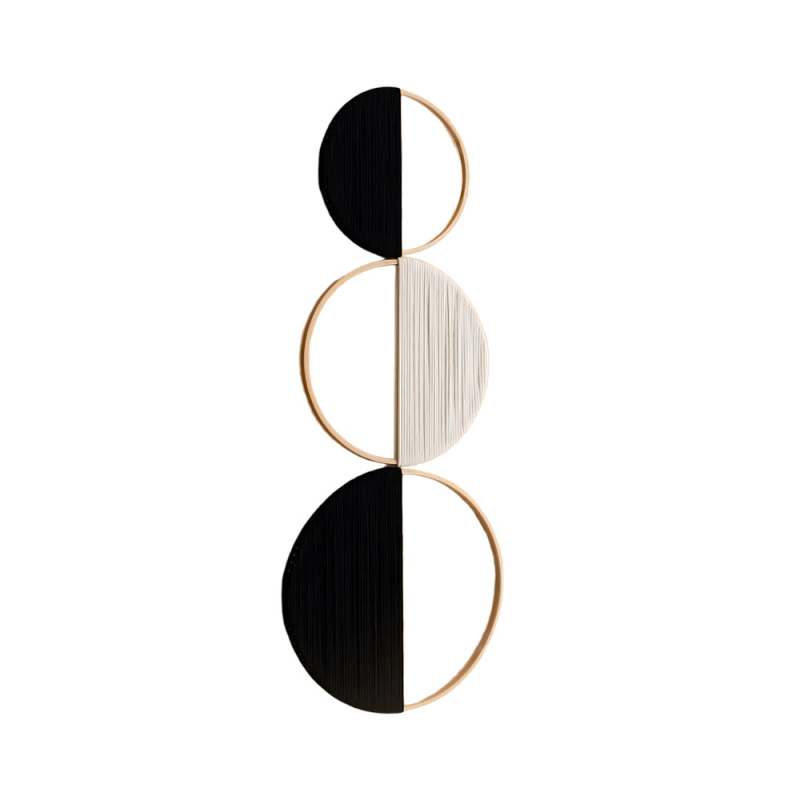 Памучен кръгъл гоблен за стена, ръчно преплетен, бохемски стил, модерен минимализъм, геометричен дизайн