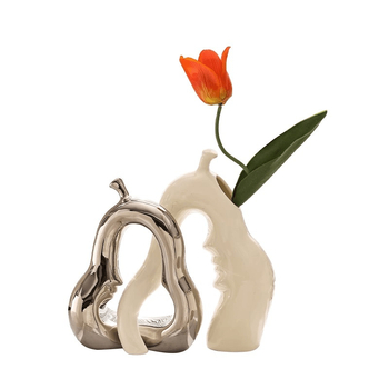 Vază ceramică decorativă — finisaj electroplacat, stil simplu și modern, personalizabil, recuzită fotografică pentru comodă TV