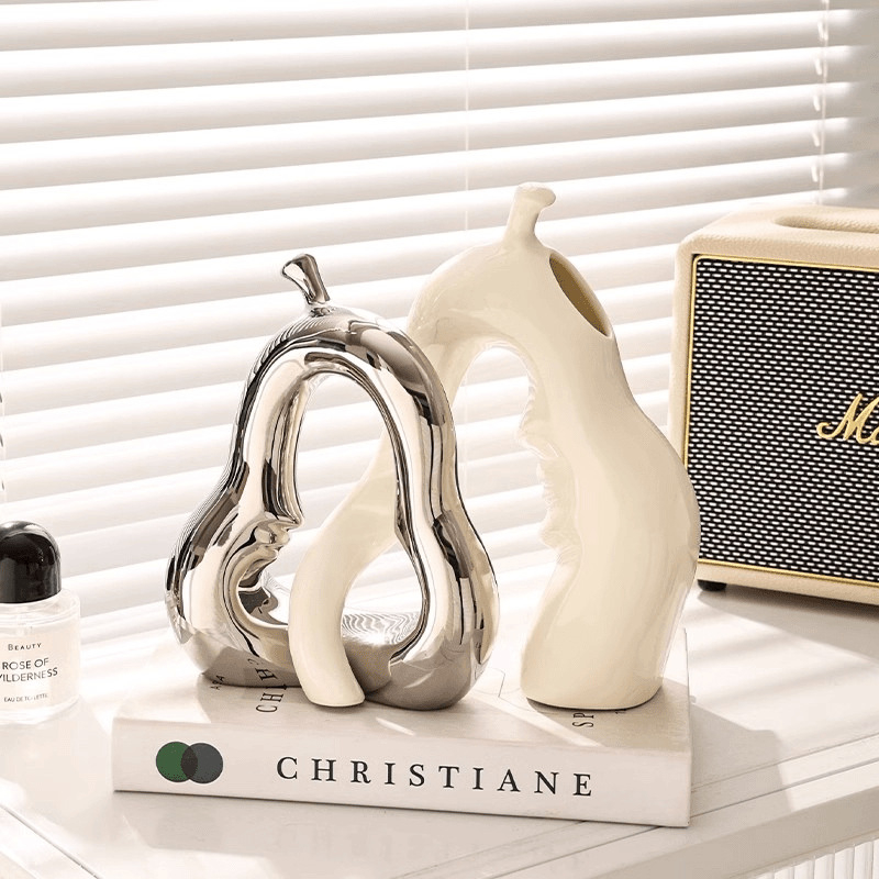 Vază ceramică decorativă — finisaj electroplacat, stil simplu și modern, personalizabil, recuzită fotografică pentru comodă TV