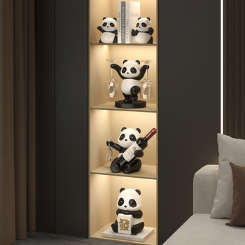 Panda suport de vin și set de dulap pentru living: rășină sintetică, stil modern minimalist, realizare manuală, fără procesare sau personalizare