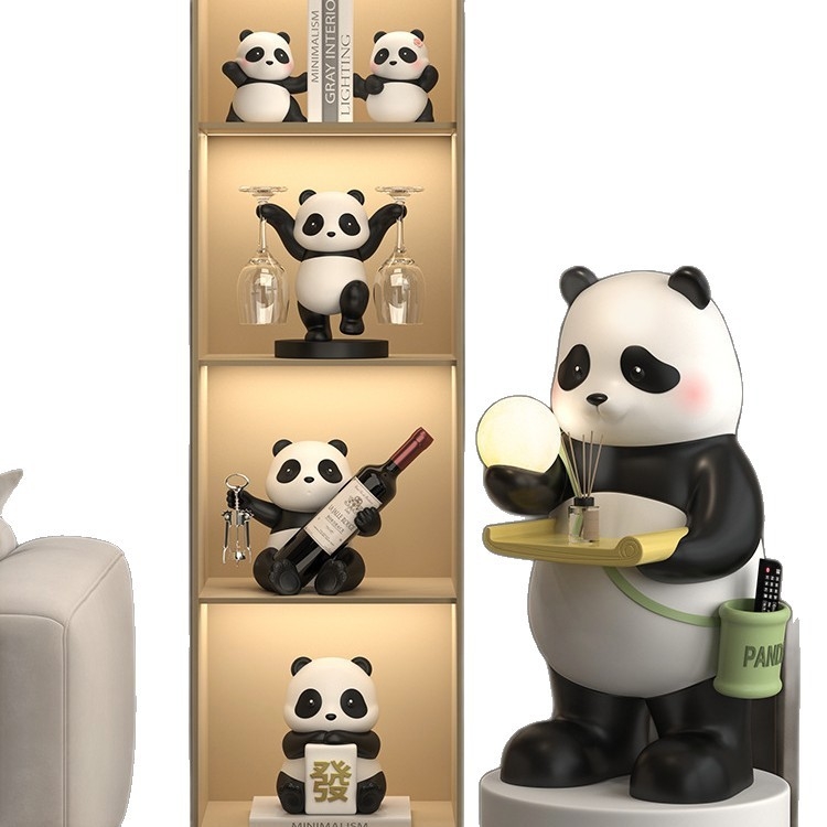 Panda suport de vin și set de dulap pentru living: rășină sintetică, stil modern minimalist, realizare manuală, fără procesare sau personalizare