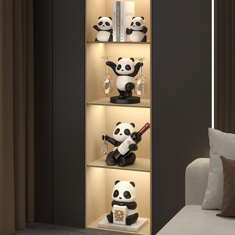 Panda suport de vin și set de dulap pentru living: rășină sintetică, stil modern minimalist, realizare manuală, fără procesare sau personalizare
