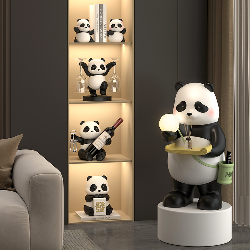 Panda suport de vin și set de dulap pentru living: rășină sintetică, stil modern minimalist, realizare manuală, fără procesare sau personalizare