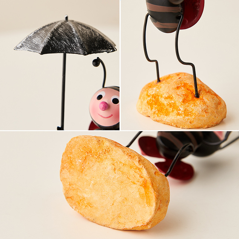 Figurină de birou Scarabeu, metalică, stil desen animat, cadou pentru ziua de naștere sau absolvire