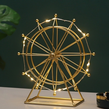 Ornament Ferris Wheel Nordic din oțel — decor modern minimalist pentru living și birou, suport de masă pentru televizor și dulap de vin; cadou pentru zi de naștere, absolvire și mutare