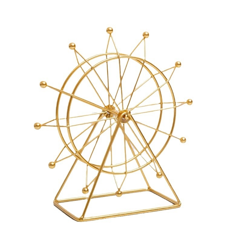 Ornament Ferris Wheel Nordic din oțel — decor modern minimalist pentru living și birou, suport de masă pentru televizor și dulap de vin; cadou pentru zi de naștere, absolvire și mutare