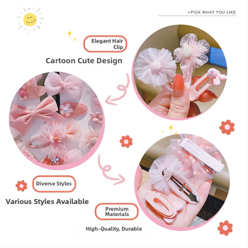 Auduma ziedu loku matu spraudnis — rokām darināts dakšu klips, korejiešu stila bērniem