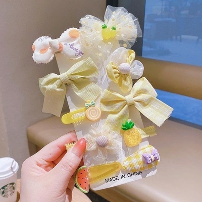 Auduma ziedu loku matu spraudnis — rokām darināts dakšu klips, korejiešu stila bērniem