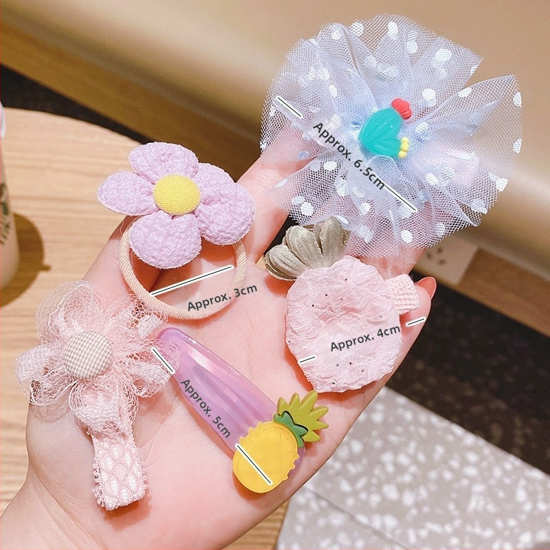 Auduma ziedu loku matu spraudnis — rokām darināts dakšu klips, korejiešu stila bērniem