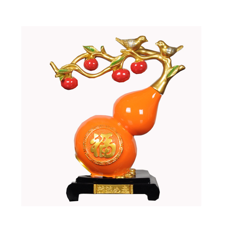 Okrug od smole, ručno izrađen ukras u novokineskom stilu sa motivom sreće Ruyi gourds, pogodna za dnevni boravak, hodnik ili vinsku vitrinu; poklon za useljavanje.