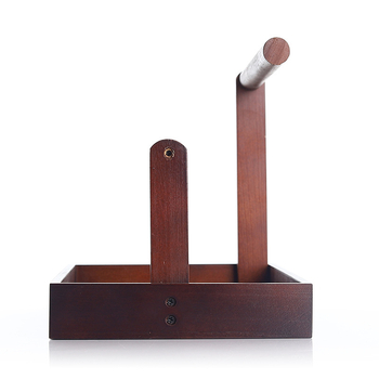 Дървен държач за бижута от твърдо дърво с две нива, за гривни и колие, корпус със сплайсинг конструкция