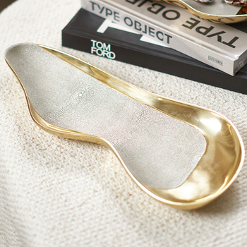 Fanqian δίσκος από χαλκό με δέρμα – κατάλληλος για διάδρομο, τραπεζάκι καφέ, σαλόνι και υπνοδωμάτιο, απλός μοντέρνος σχεδιασμός, δυνατή προσαρμογή