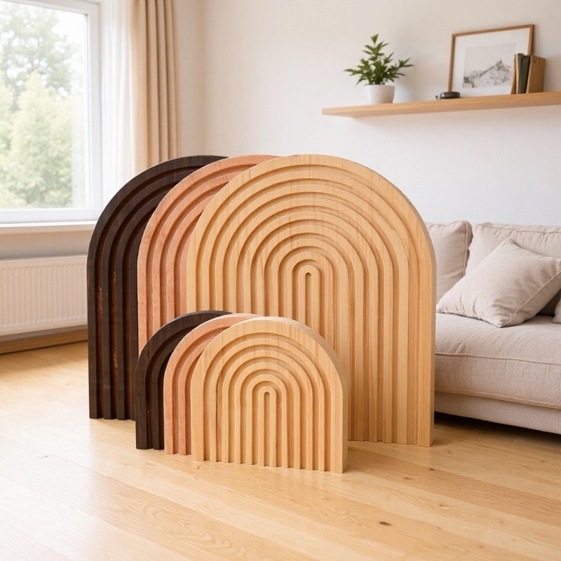 Puitunud boheemlase stiilis dekoratiivne vaagen boheemlaste stiilis lainelise mustriga, pind inkjettrükk, käsitsi maalitud ja käsitöö