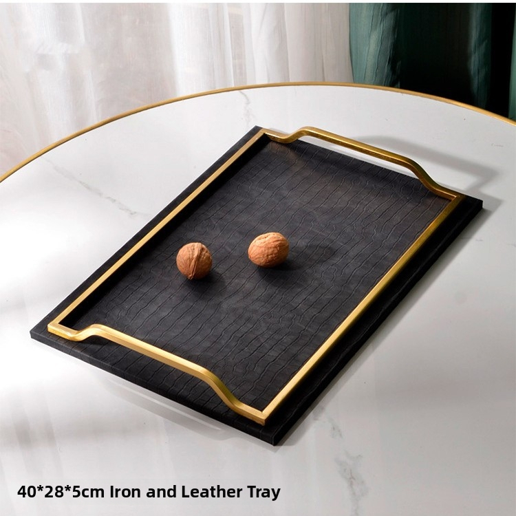 Nahk- ja metallist taldrik, Uus Hiina stiil, pind: elektroplaatimine, tootekood: T06, bränd: Qipo