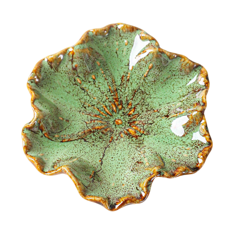 Κεραμικός δίσκος σε σχήμα κοχυλιού για κλειδιά και κοσμήματα, γλασαρισμένος, μοντέρνο μινιμαλιστικό στυλ