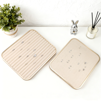 Δίσκος κοσμημάτων all-in-one με επένδυση φλανελ, περίβλημα από κράμα αλουμινίου, ορθογώνιος μονοεπίπεδος σχεδιασμός