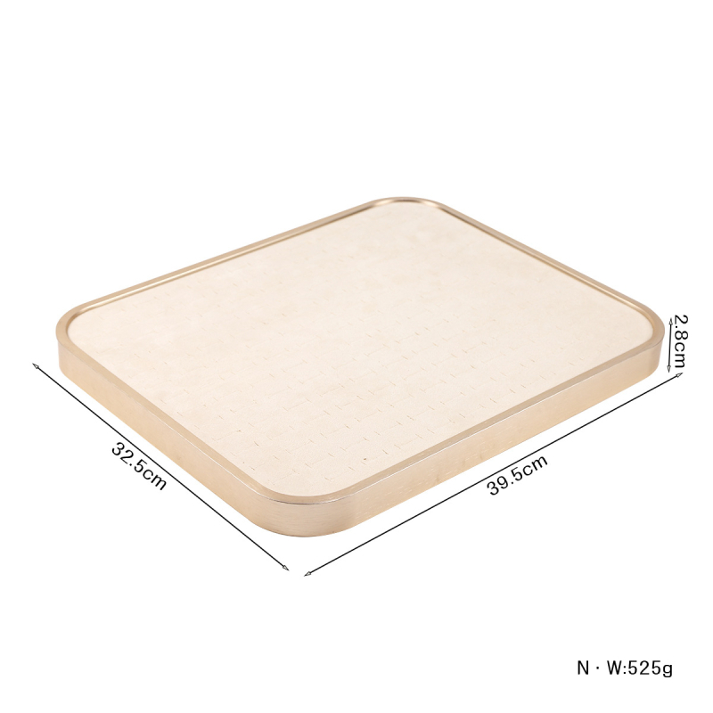 Δίσκος κοσμημάτων all-in-one με επένδυση φλανελ, περίβλημα από κράμα αλουμινίου, ορθογώνιος μονοεπίπεδος σχεδιασμός