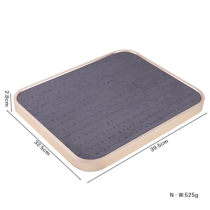 Δίσκος κοσμημάτων all-in-one με επένδυση φλανελ, περίβλημα από κράμα αλουμινίου, ορθογώνιος μονοεπίπεδος σχεδιασμός