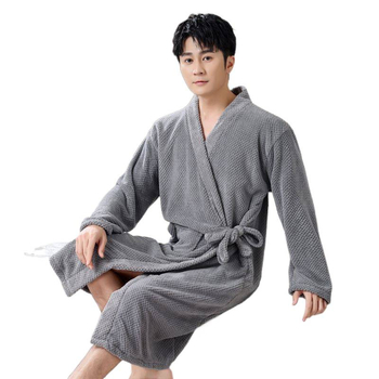 Zimski unisex ogrtač za kupaonicu, glavni materijal – lan i poliester vlakna