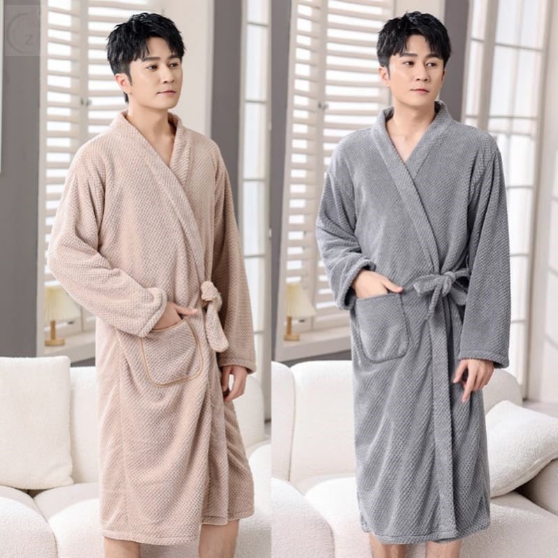 Zimski unisex ogrtač za kupaonicu, glavni materijal – lan i poliester vlakna