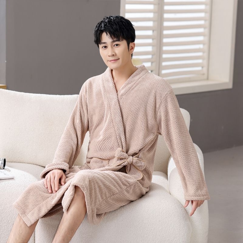 Zimski unisex ogrtač za kupaonicu, glavni materijal – lan i poliester vlakna