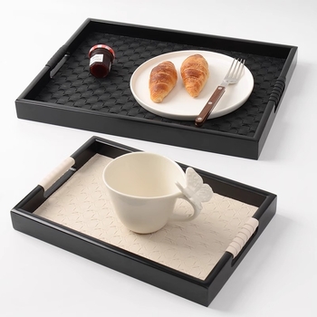 Ξύλινος δίσκος με γυαλισμένη επιφάνεια, για πρωινό και αποθήκευση κοσμημάτων, γαλλικού στυλ πολυτέλεια, χειροποίητος