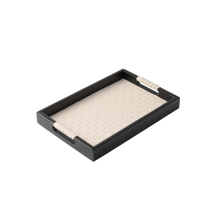 Ξύλινος δίσκος με γυαλισμένη επιφάνεια, για πρωινό και αποθήκευση κοσμημάτων, γαλλικού στυλ πολυτέλεια, χειροποίητος