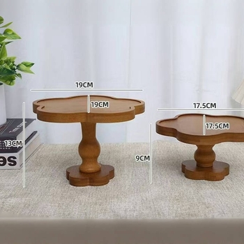 Bambusni podnos s visokim nogama i cvjetnim rubom, držač svijeća i posuda za mirise, nepravilnog oblika, moderni minimalistički stil