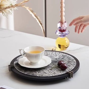 Ümargune puidust serveerimisalus, kaasaegse minimalistliku stiiliga laua dekoratsioon, kohandamata