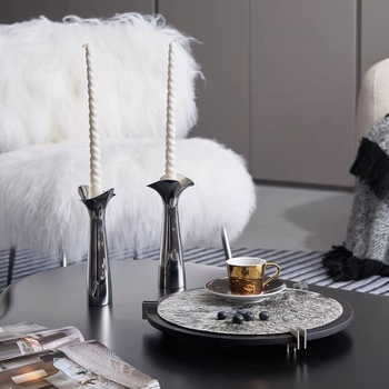 Ümargune puidust serveerimisalus, kaasaegse minimalistliku stiiliga laua dekoratsioon, kohandamata