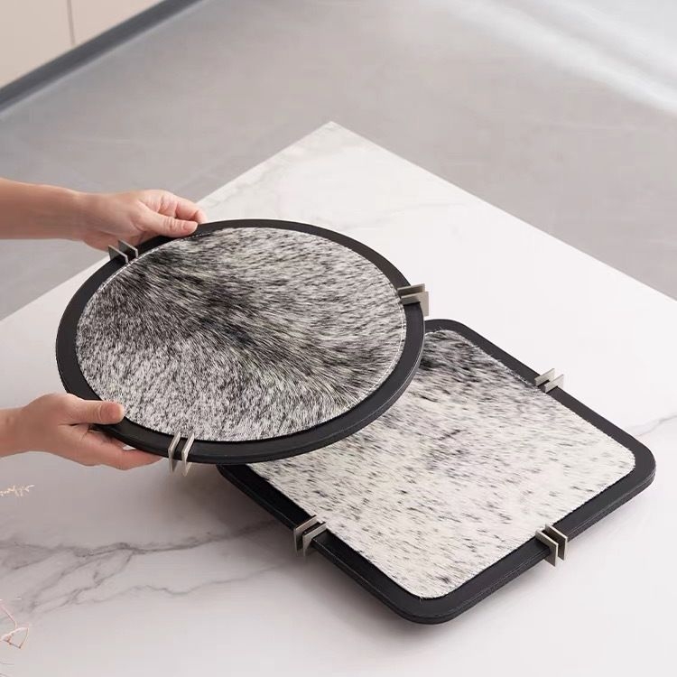 Ümargune puidust serveerimisalus, kaasaegse minimalistliku stiiliga laua dekoratsioon, kohandamata