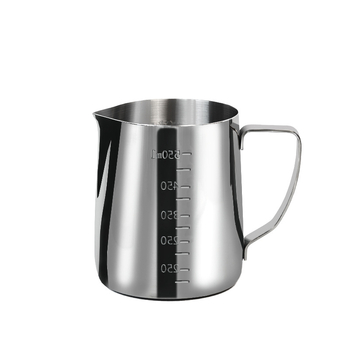 Κανάκι για latte art με στόμιο και κλίμακα, από ανοξείδωτο ατσάλι, μοντέρνος μινιμαλιστικός σχεδιασμός, premium ποιότητα, κατάλληλο για γραφείο, σπίτι και καφέ