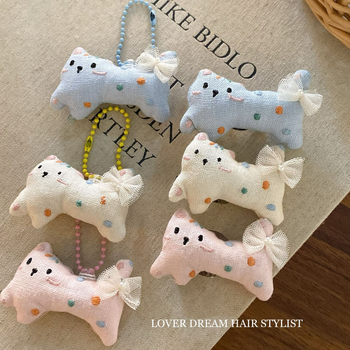 Κλάμερ Μαλλιών με Φιόγκο Γάτας – Χειροποίητο, Μεικτά Υλικά, Παιδικό Στυλ (Χειροποίητο; Μεικτά Υλικά; Μοτίβο γάτας)