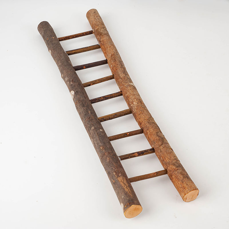 Mini koka kāpnes Ziemassvētku dekorācijām un skatu rekvizītiem, boxwood koks, pastorālais stils, izglītojoša rotaļa