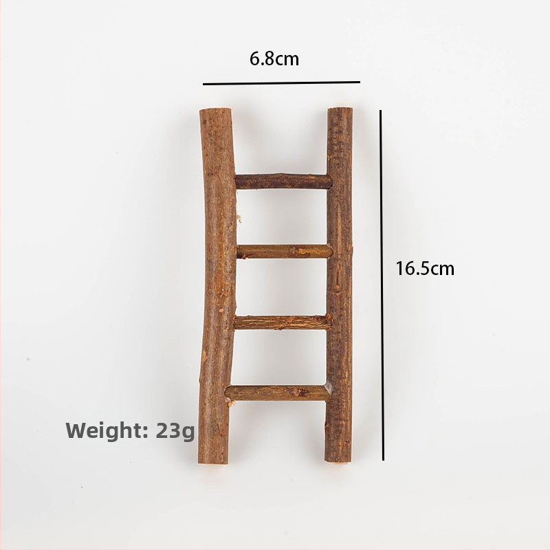 Mini koka kāpnes Ziemassvētku dekorācijām un skatu rekvizītiem, boxwood koks, pastorālais stils, izglītojoša rotaļa