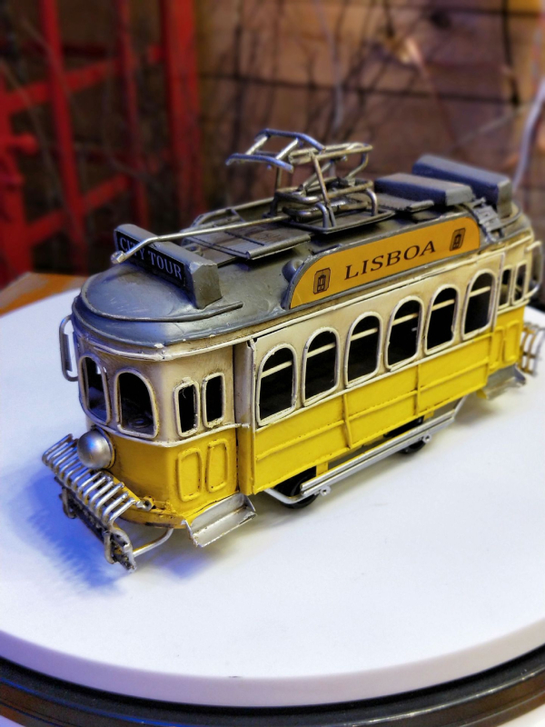 Retro željezni tramvaj model za kućnu dekoraciju, pogodna za bar, restoran i kafić