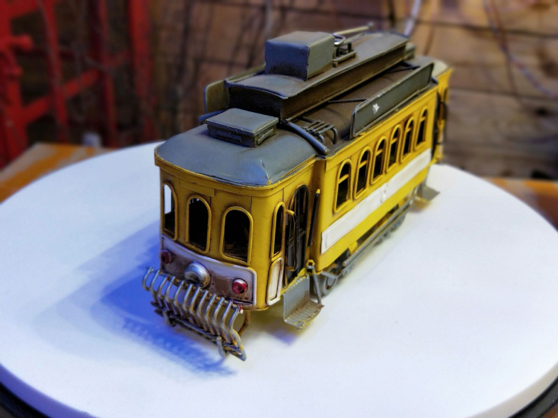Retro željezni tramvaj model za kućnu dekoraciju, pogodna za bar, restoran i kafić