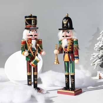 Koka dekoratīvs Nutcracker Soldier ornaments, Ziemassvētku stils, zīmols Yiheng, mājas un birojam dekoram