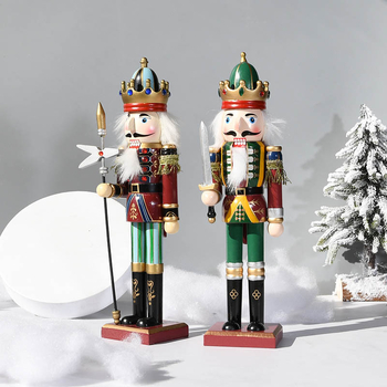 Koka dekoratīvs Nutcracker Soldier ornaments, Ziemassvētku stils, zīmols Yiheng, mājas un birojam dekoram