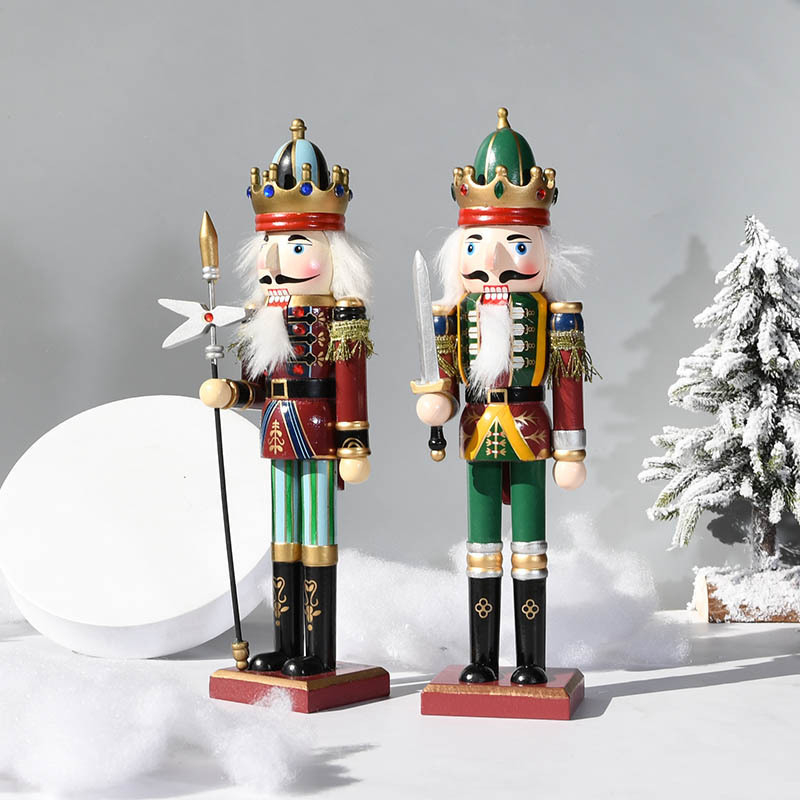 Koka dekoratīvs Nutcracker Soldier ornaments, Ziemassvētku stils, zīmols Yiheng, mājas un birojam dekoram