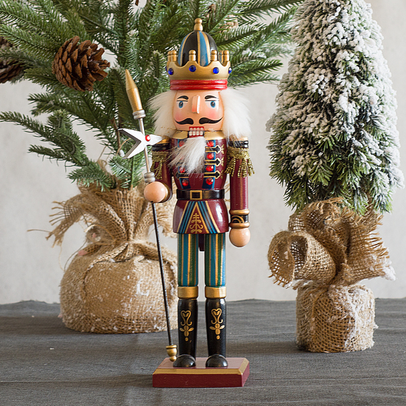 Koka dekoratīvs Nutcracker Soldier ornaments, Ziemassvētku stils, zīmols Yiheng, mājas un birojam dekoram