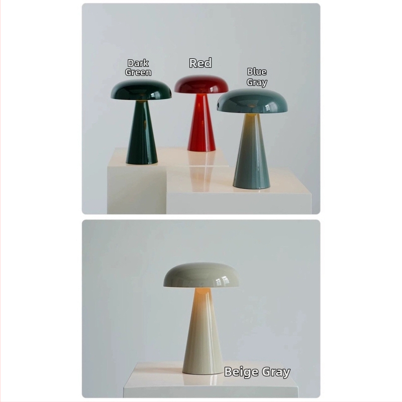 Galdlampa ar sēņu formu, USB uzlādes atmosfēras nakts gaisma, modelis Xy36, plastmasas turētājs, mūsdienīgs minimālisma stils
