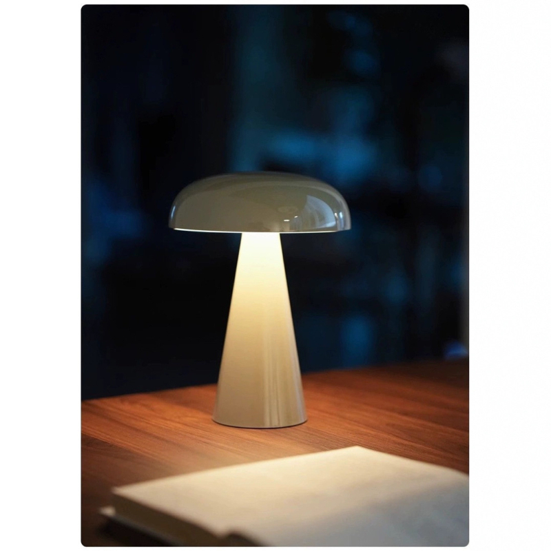 Galdlampa ar sēņu formu, USB uzlādes atmosfēras nakts gaisma, modelis Xy36, plastmasas turētājs, mūsdienīgs minimālisma stils