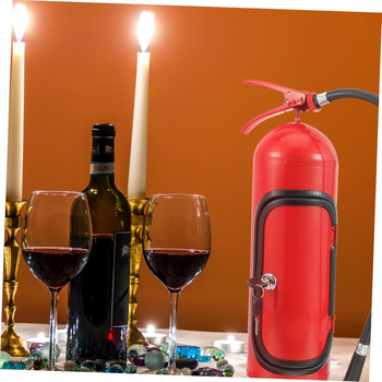 Железен държач за бутилки вино във форма на пожарогасител, модерен метален декоративен предмет за дом, офис и хотел/ресторант