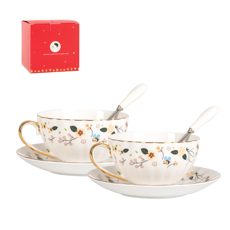 Σετ κούπας καφέ από πορσελάνη και πιατάκι, σε αγροτικό-αμερικανο-ευρωπαϊκό στυλ; Μάρκα Deli Ceramics; Βάρος κάτω από 0,5 kg; Συσκευασία: κουτί δώρου