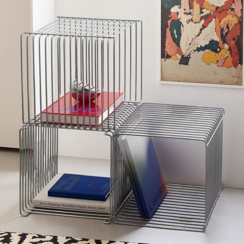 Метална странична масичка със 1 чекмедже, прост и модерен стил, модел 15061