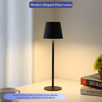 Stalo lempa su aukštomis kojomis, metaliniu pagrindu, šiuolaikinis minimalistinis stilius, įtampa iki 36V, modelis: stalo lempa su apvaliu pagrindu