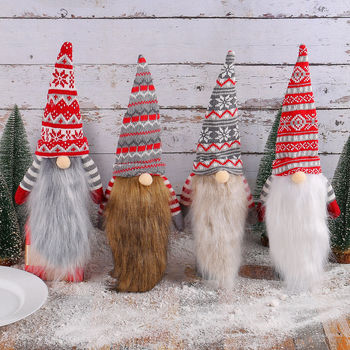 Плетено покривало за бутилка вино с безлико Дядо Коледа от Cangyan, подходящо за коледна декорация